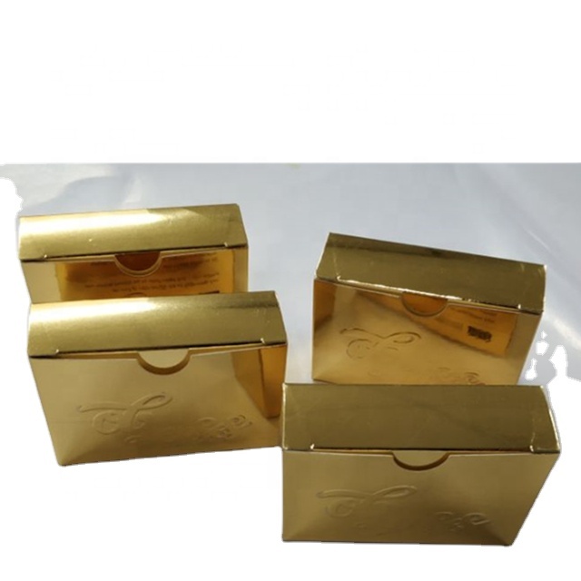 Custom 250gsm golden card embossed logo custom printing contact lens packaging