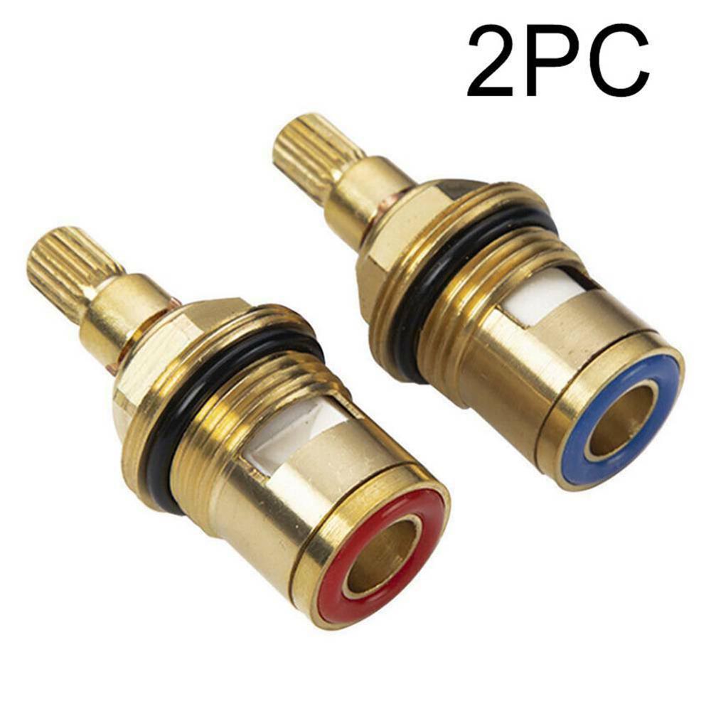 2Pcs Replacement tap cartridge valve ceramic disc gland quarter turn 20 teeth