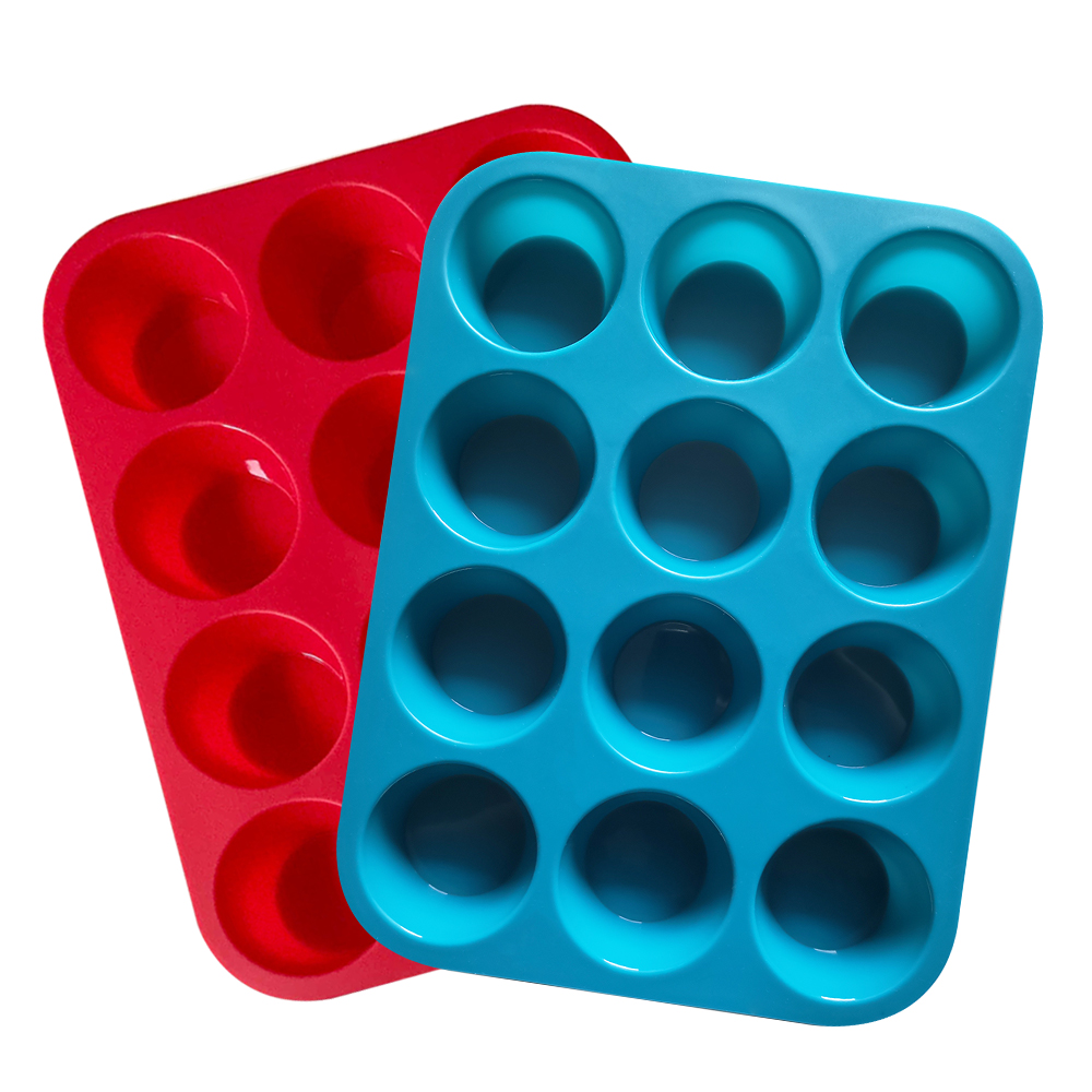 Food Grade Cake Mould Kitchen Pastry 12 Cavity Silicone Cupcake Muffin Pan Mold