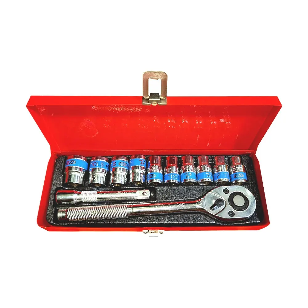 12pcs combination ratchet socket set car repair tools wrench hand tool