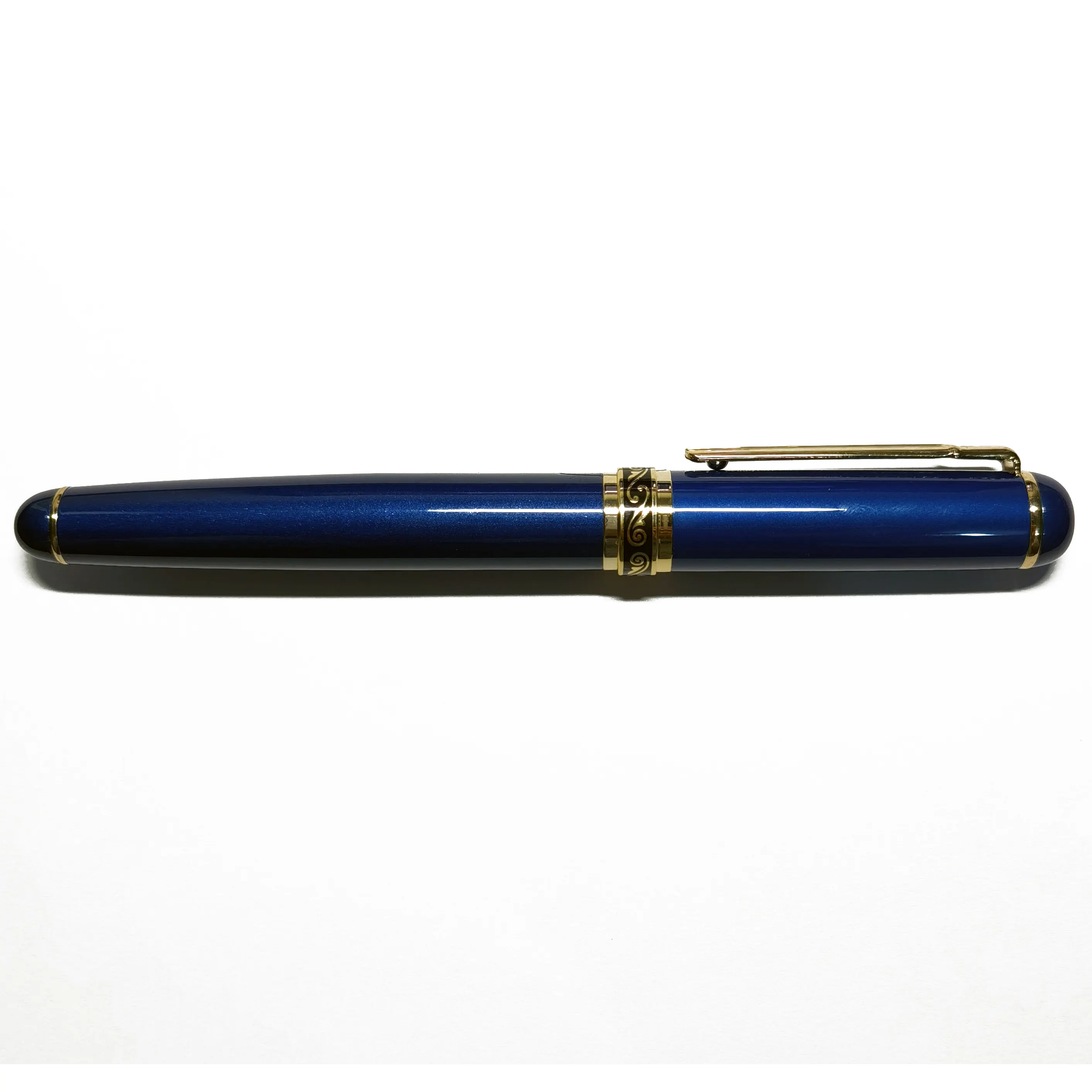 Elegant and beautiful fancy stand blue customize roller pen gift promotional logo
