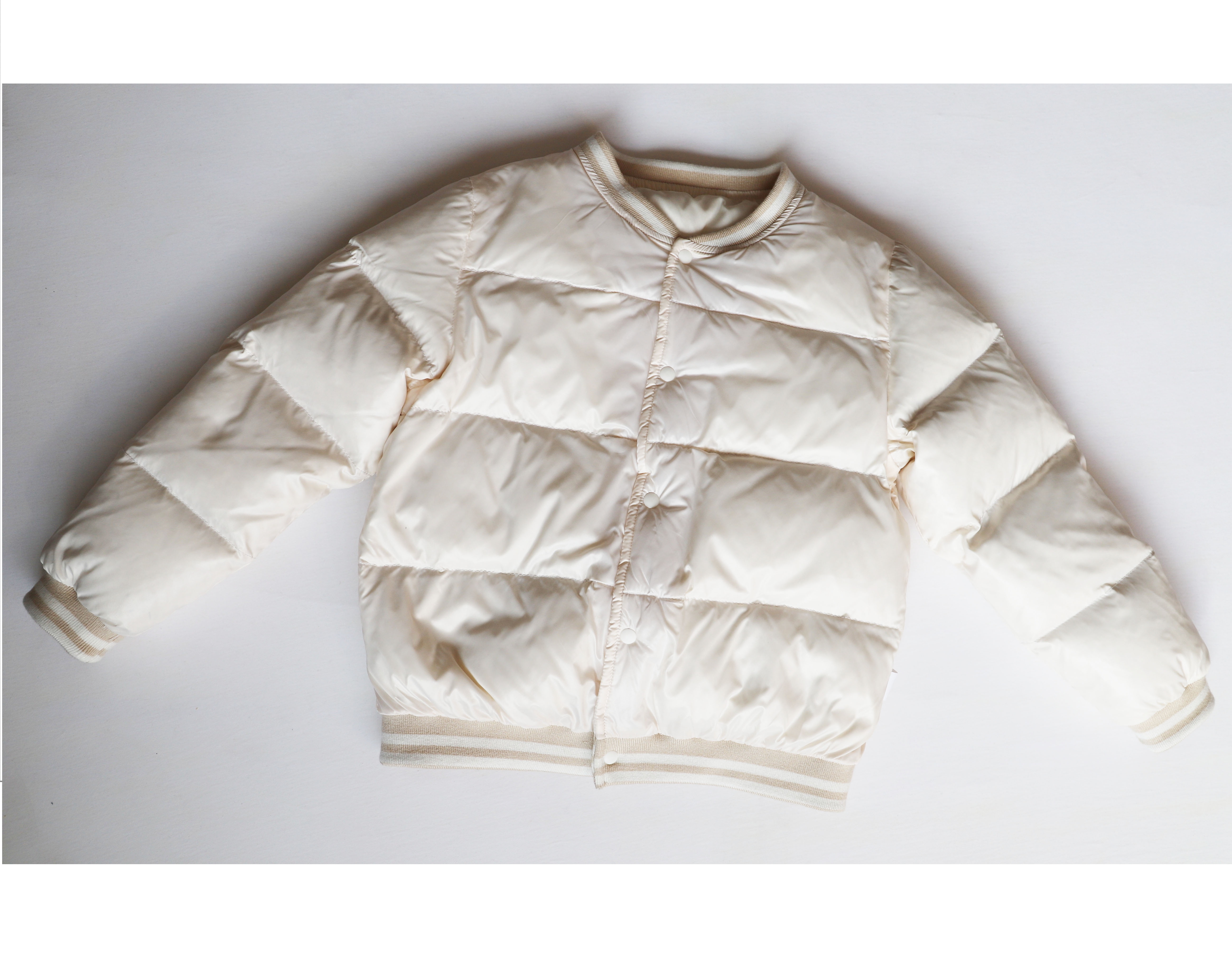 New Arrive Cheap Price Custom Baby Clothes Kids White Winter Rompers Baby Jacket From China