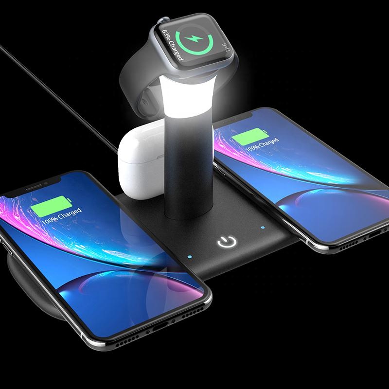 15W 3 In1 Portable Qi Wireless Charger Station for Iphone for Airpods for Iwatch