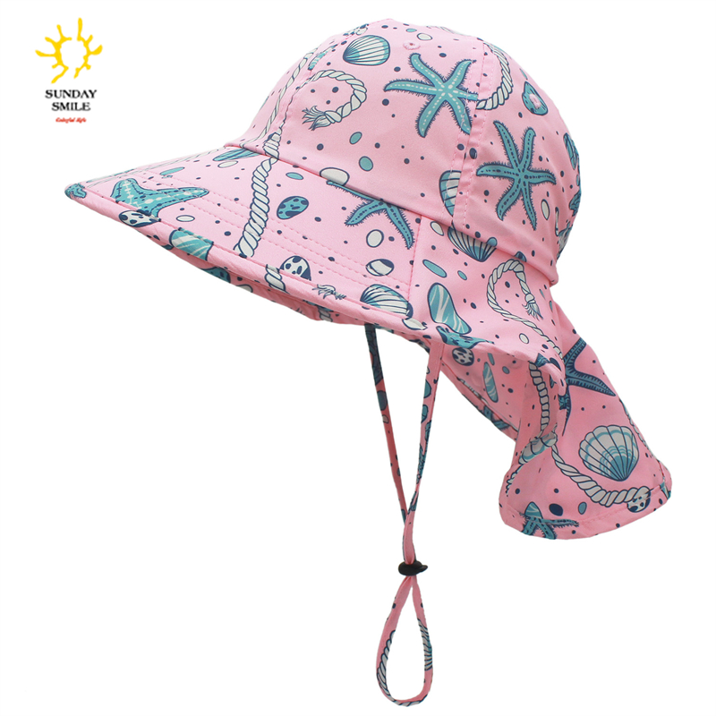 Breathable Toddler Summer UPF 50+ UV Protection Boy and Girl Wide Brim Strap Bucket Beach Hats for Kids Adjustable Baby Sun Hats