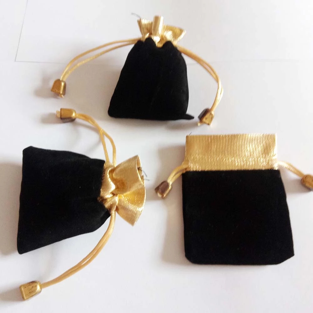 Custom Logo And Size Velvet Gift Bags Jewelry Drawstring Bags For Wedding/Party Jewelry Pouches