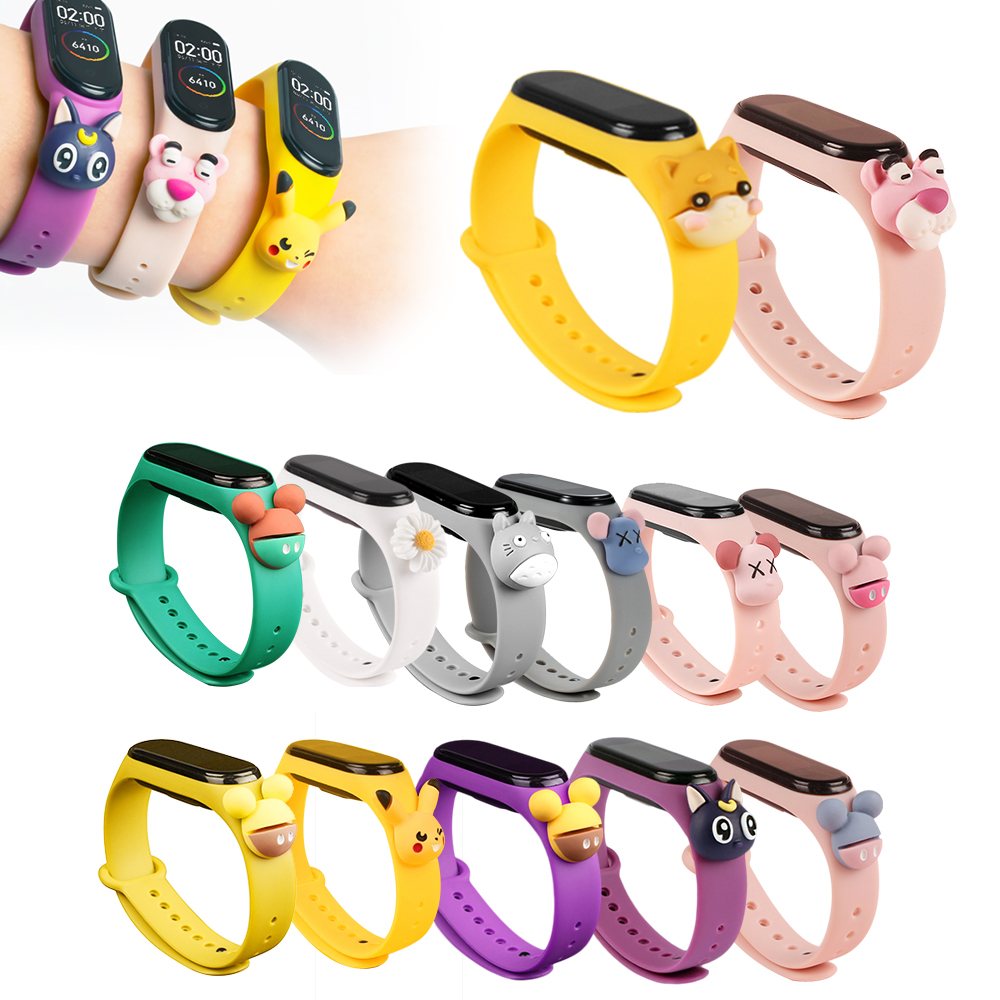 3D Cartoon Mi band 5 strap Silicone Cute Pattern Watch strap for Xiaomi mi Band 5 lovely replacement band bracelets