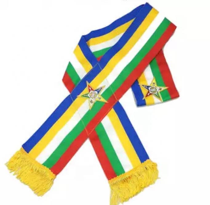 Масонский заказ восточных звезд OES пояс пять цветов Regalia Sash