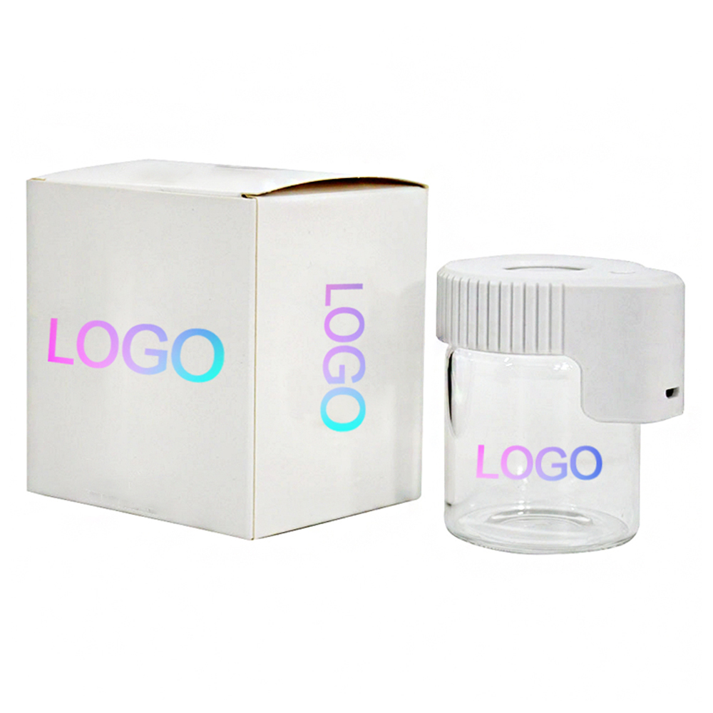 Custom Logo Magnifying Glass Storage Jar 155ml Air Tight Herb Container Stash Weed Mag Glass Jar