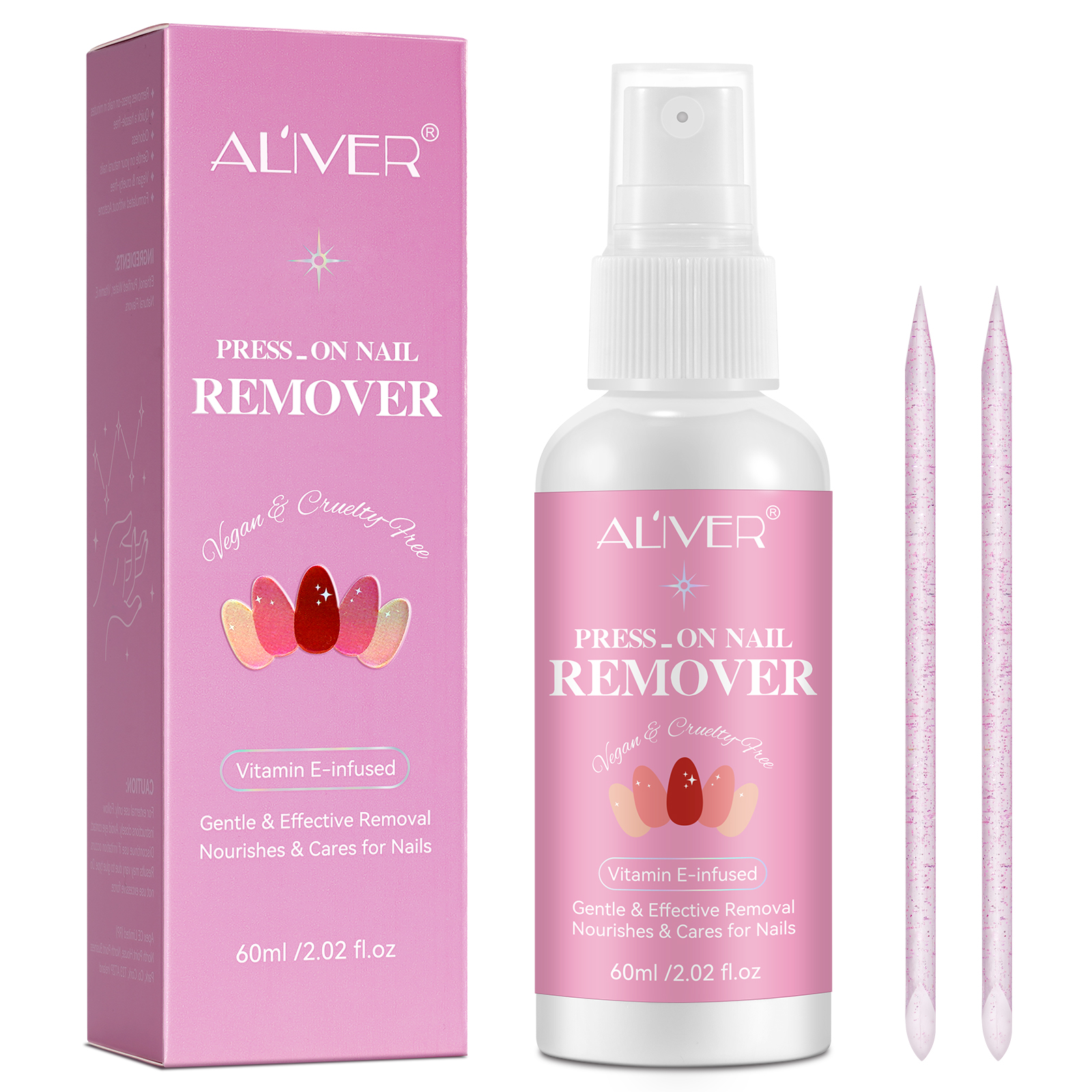 ALIVER nourishes care vitamin e 60ml gel nail polish remover liquid,nail glue polish remover,press on nail remover