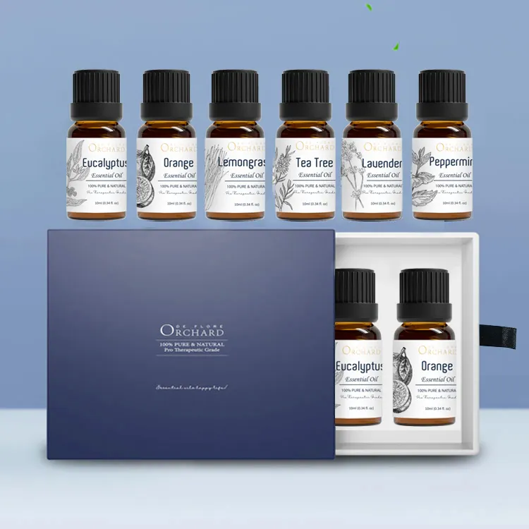 Essential Oil Lemongrass Lemon Peppermint Lavender Rose Therapeutic Aromatherapy 100% Pure Essential Oil Set