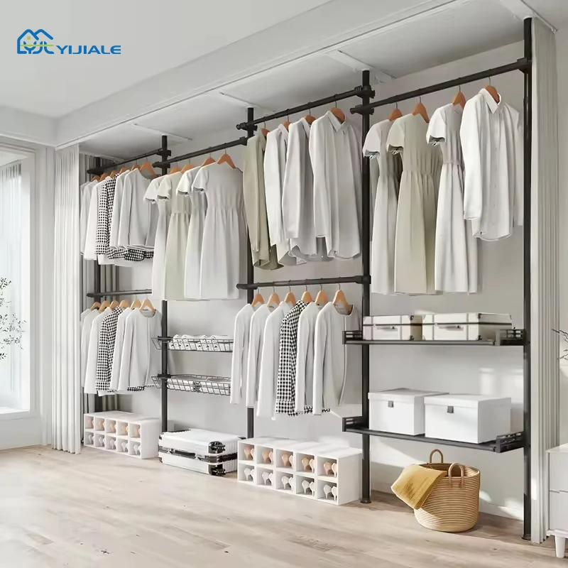 YIJIALE Modern Metal Closet System Bedroom Wardrobe With Storage For Clothes Closet For Room