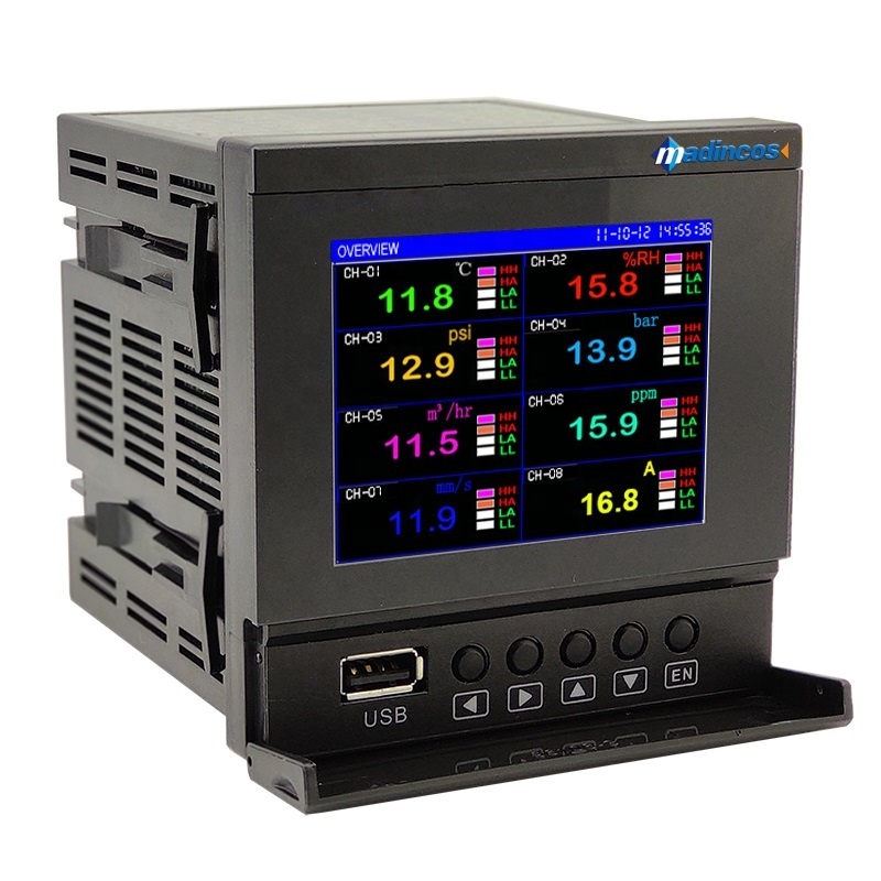 MPR800:0.2% FS промышленный Универсальный цифровой Modbus RS485 многоканальный цветной безбумажный рекордер с датчиком потока, реле
