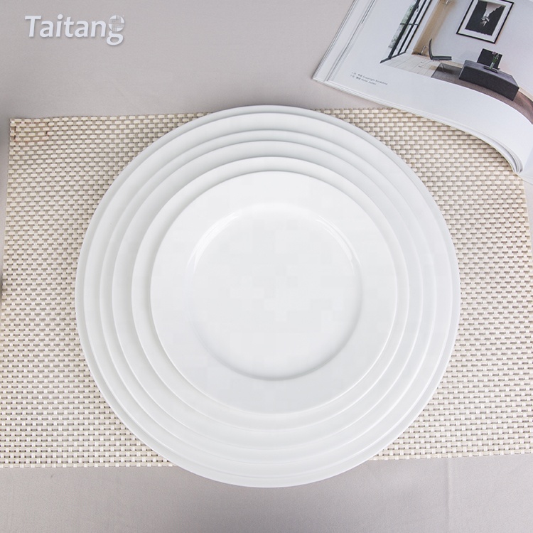 Best Selling Wholesale Cheap Restaurant Assiette En Porcelaine Round White Ceramic Dinner Plate For 5 Star Hotel