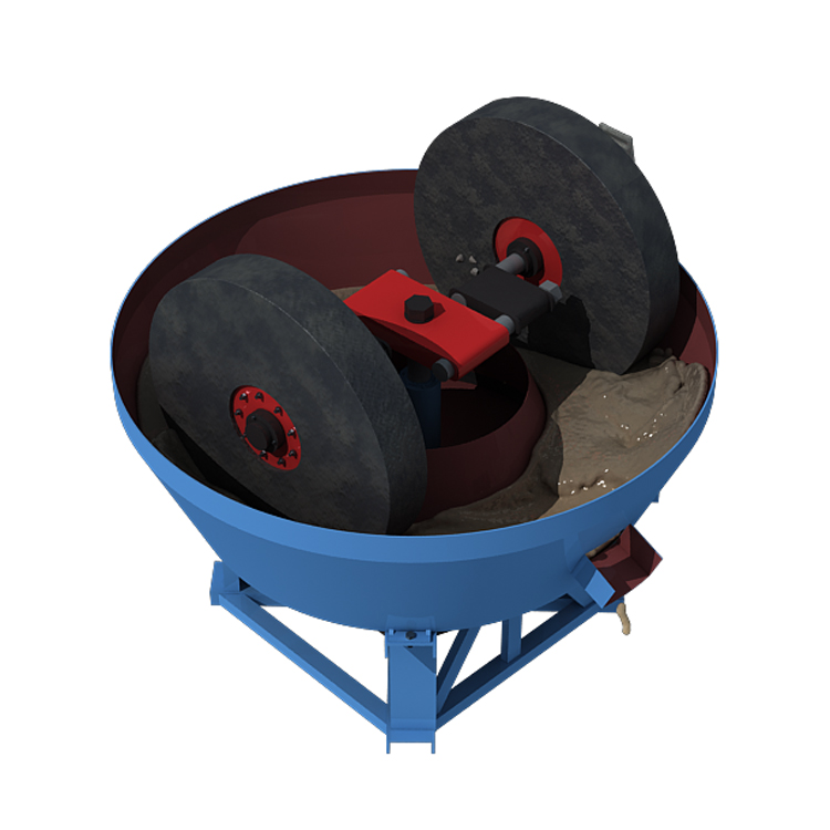 Factory price double wheels gold grinding machine china wet pan mill for gold