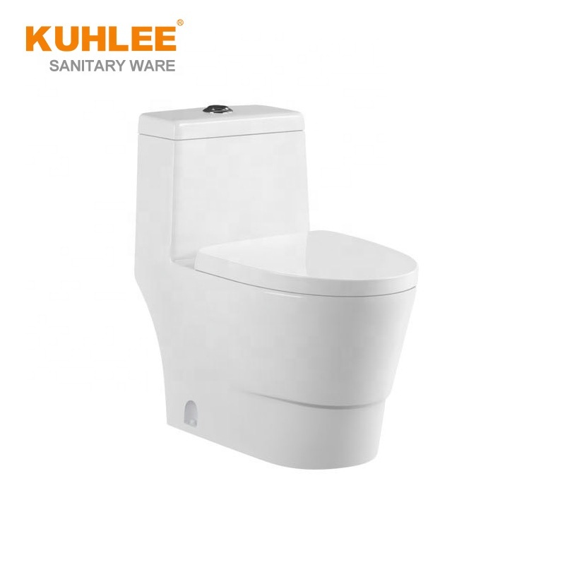 Round Style Fashion Design Bathroom WC Washdown One Piece Toilet for Office Building