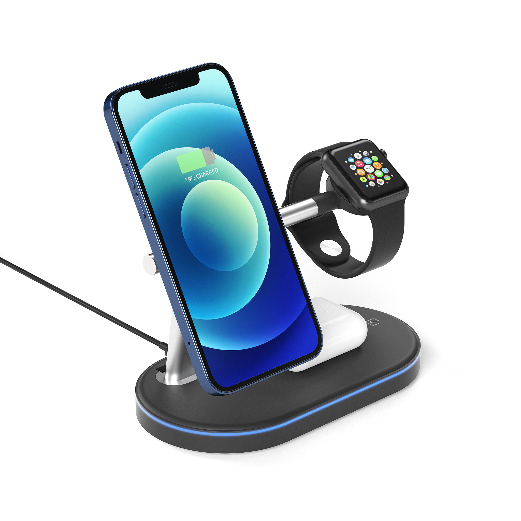 Новое поступление 2021 для Amazon 3 в 1 с держателем Magsafe ios phone Беспроводное зарядное устройство Magsafe 15 Вт магнитное Беспроводное зарядное устройство для мобильного телефона