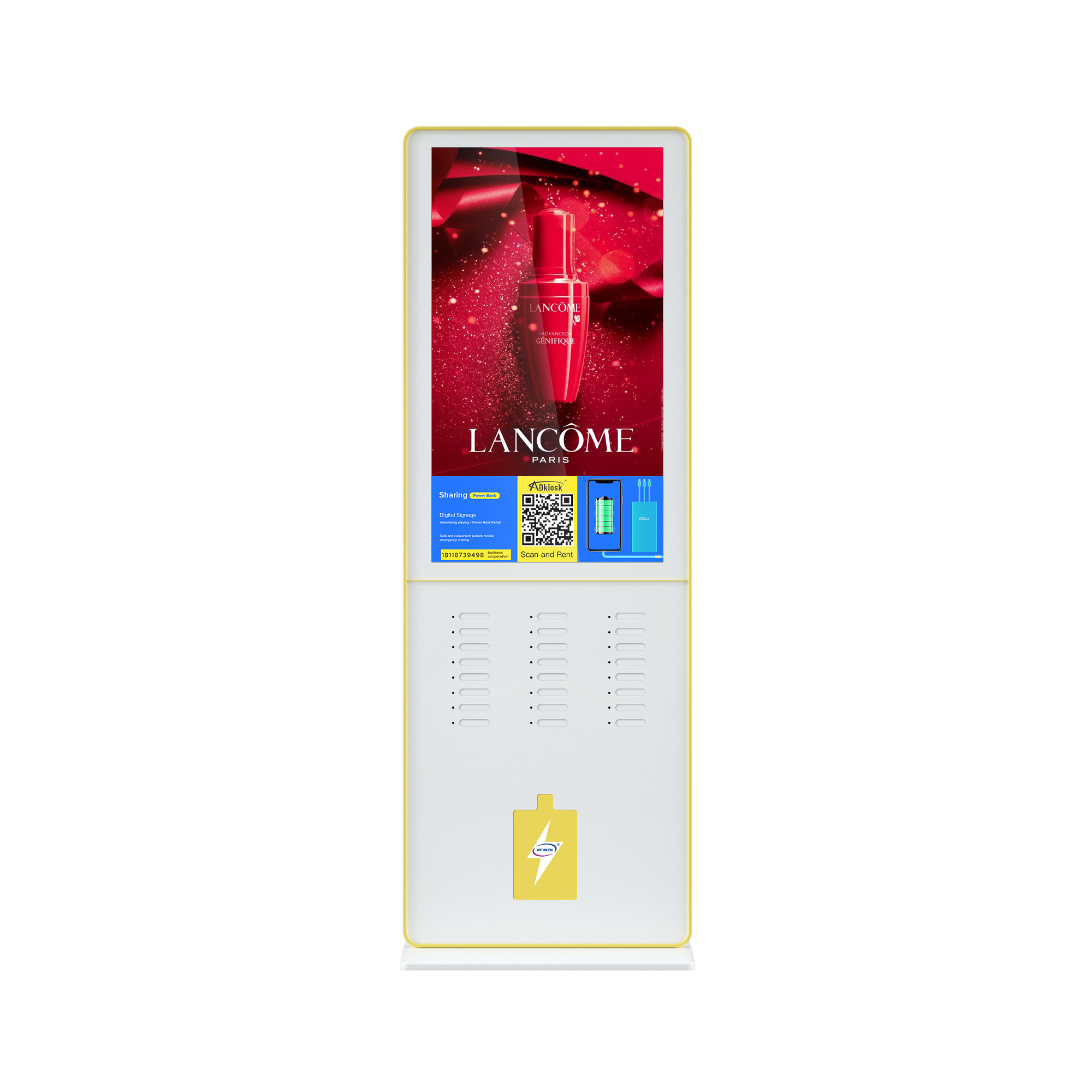 43 дюймов напольная подставка digital signage с 24-портовый общая power bank зарядная станция