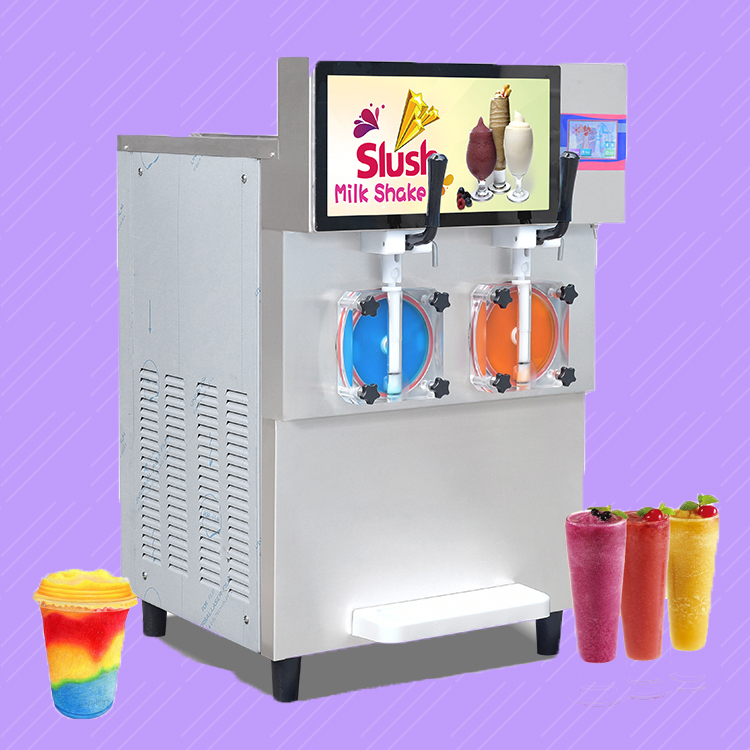 YITUO настольная машина для производства Кока sprite ice slush, двойные резервуары, автоматическая машина для замороженного коктейля