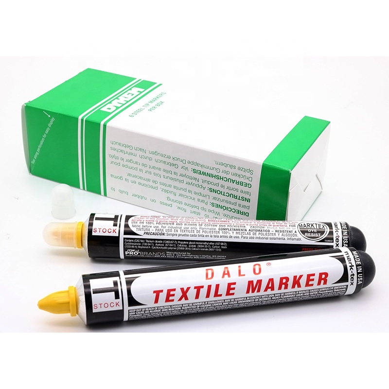 2021 USA DYKEM DALO TEXTILE MARKER Yellow Colour Marking Pen Sustainable For Textile long lasting