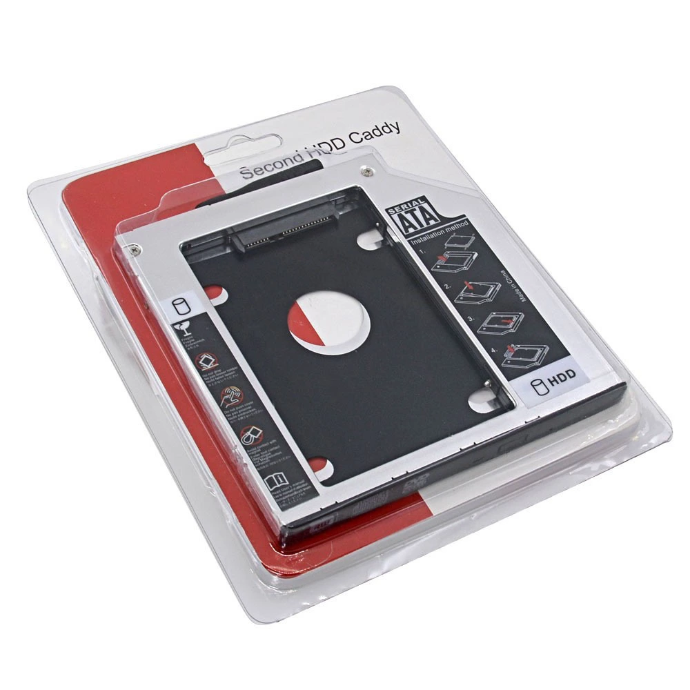 Алюминиевый адаптер для жесткого диска 9,5 мм SATA3 SSD cd/dvd-rom, Оптический отсек для ноутбука, второй HDD Caddy tray