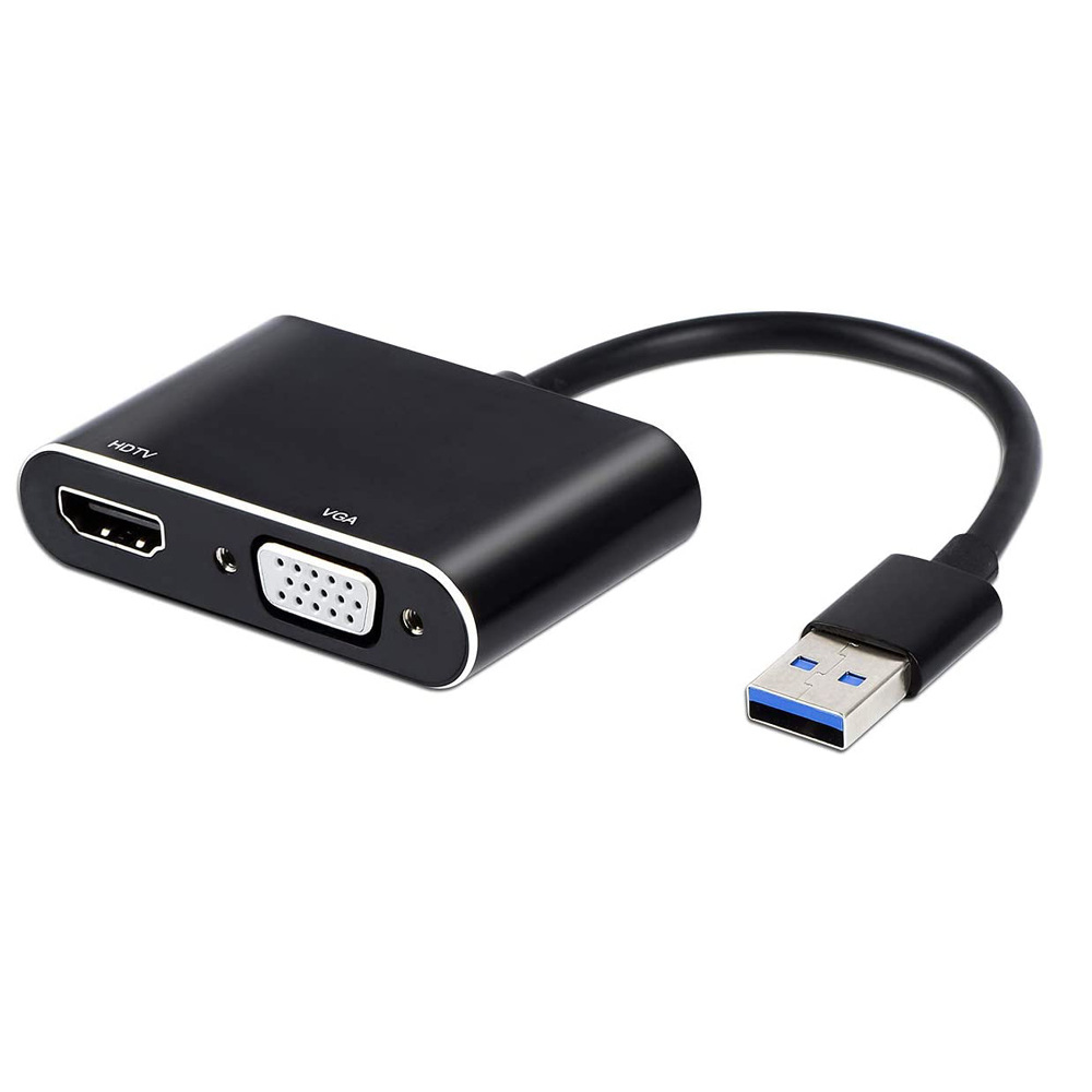 Преобразователь USB 1080 в HDMI VGA два в одном, USB разветвитель P USB в HDMI VGA