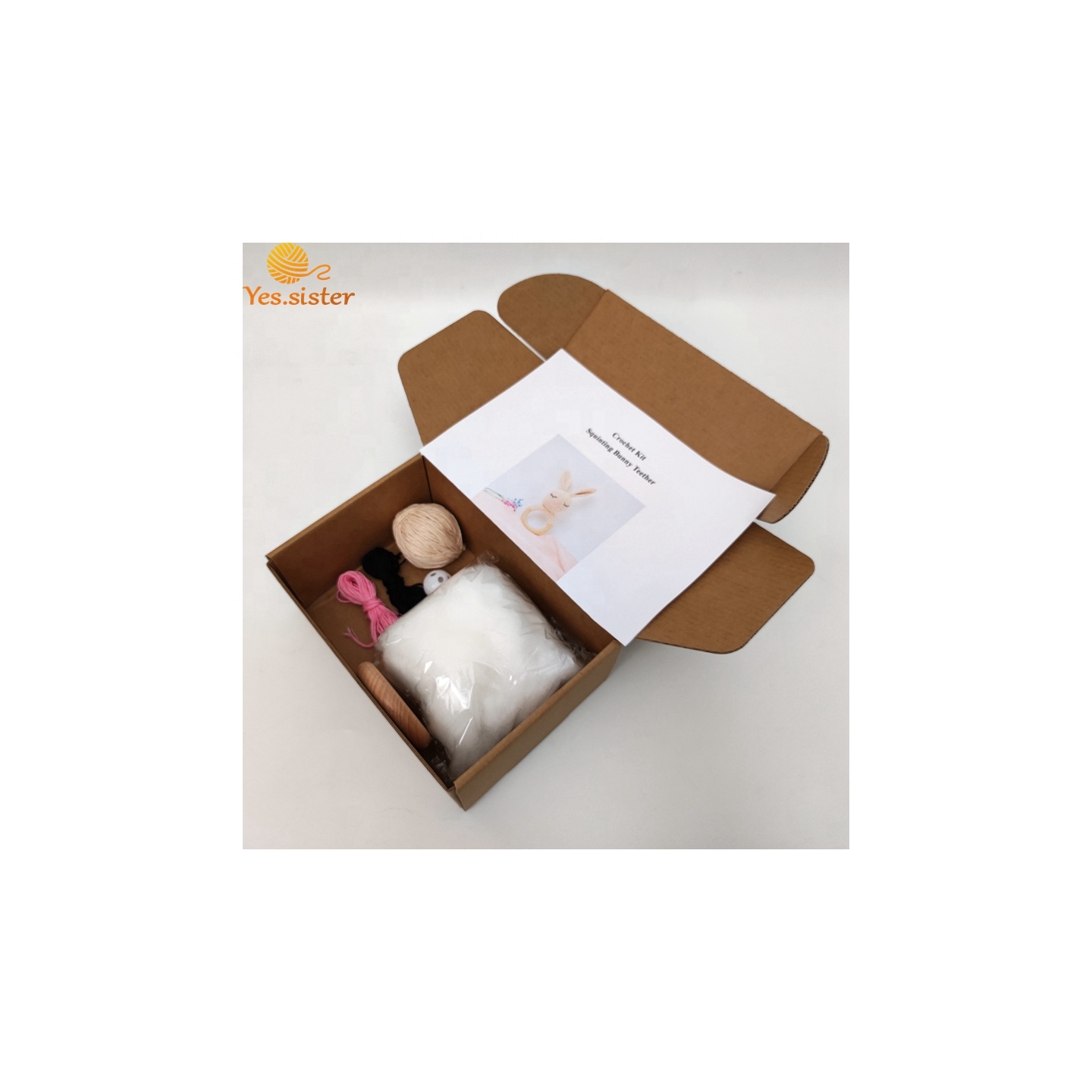 Bunny Pattern Cotton Soft Yarn Animal Crochet DIY Kit Knitting Crochet Kit for Beginners