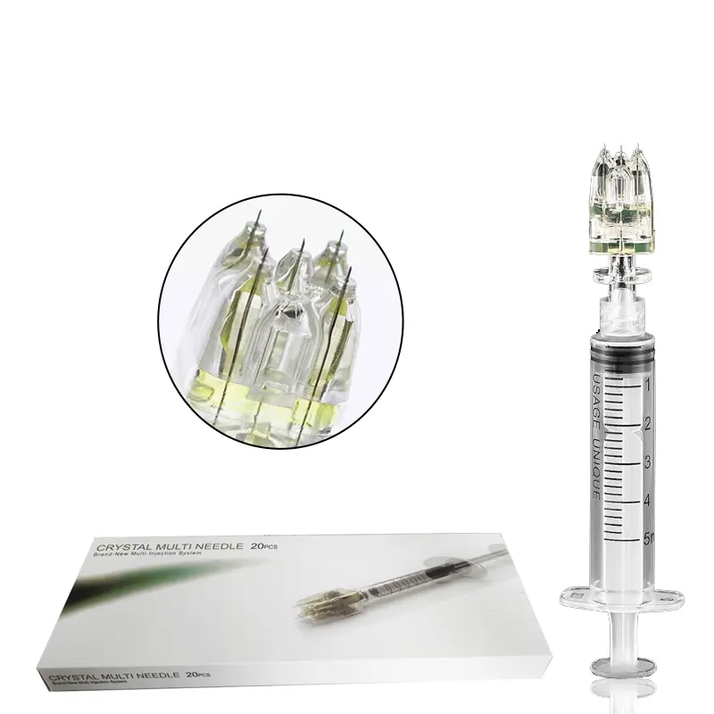Long Shelf Lift Beauty Gun Syringe Mesotherapy Injection Crystal Multi 5 Pins Needle For Meso Beauty