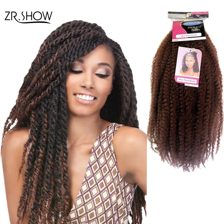 Zoesoul Wholesale Marley Hair Afro Kinky Twist Hair Bulk Styles Synthetic Crochet Braiding Hair For Women