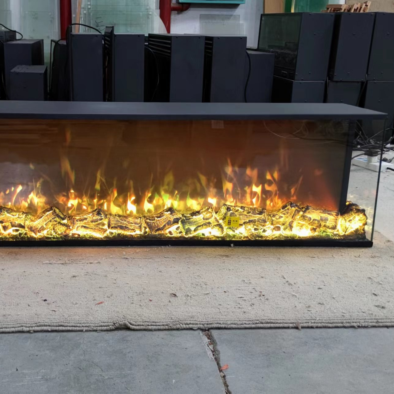 Manufacturers direct three - sided view fire heating fireplace European convenient decorative fireplace