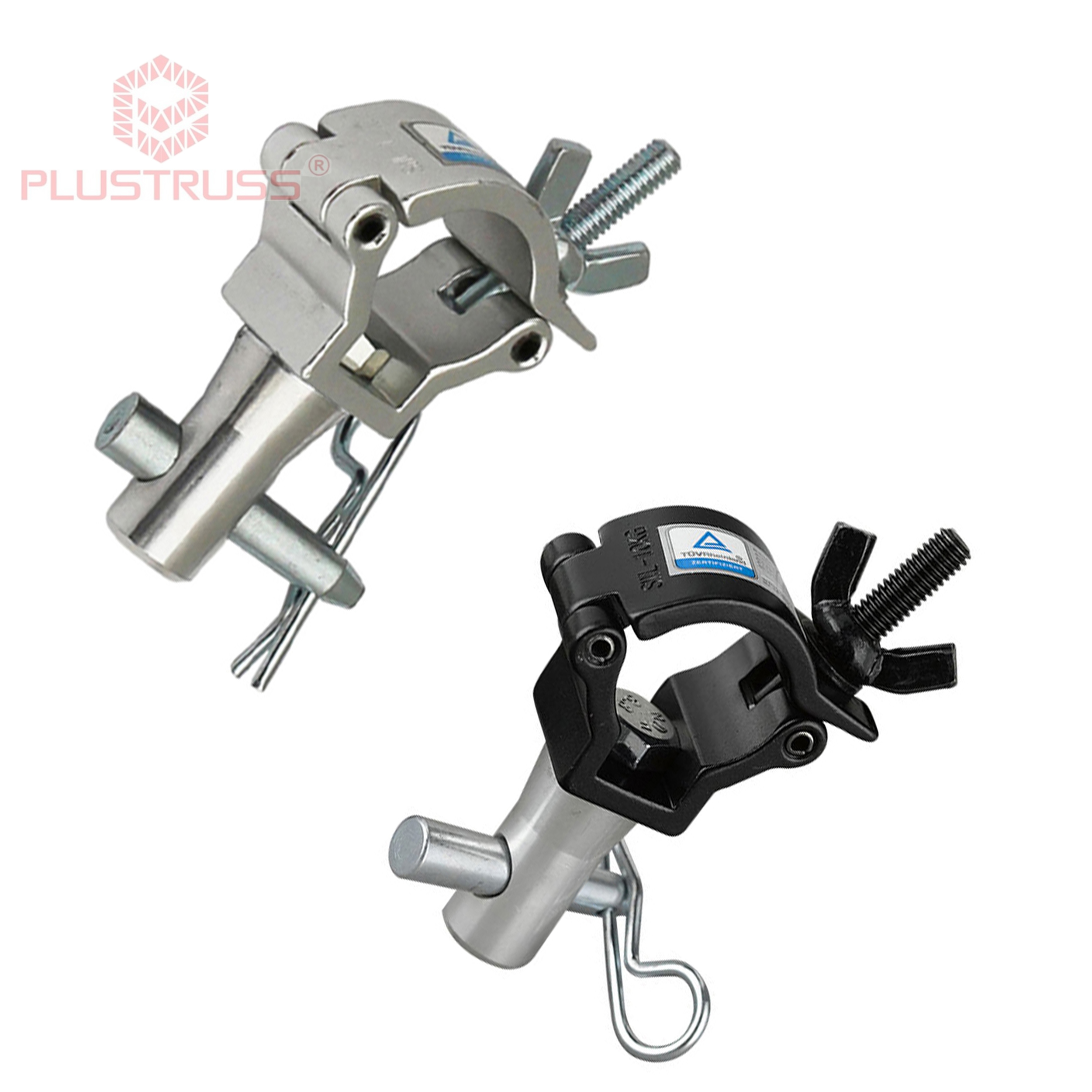 Tube 20mm Load 10kg Pipe Clamp Truss Hook Aluminum Stage Lighting Truss Clamp Hook Mini 360 F14 With Connector 2001C