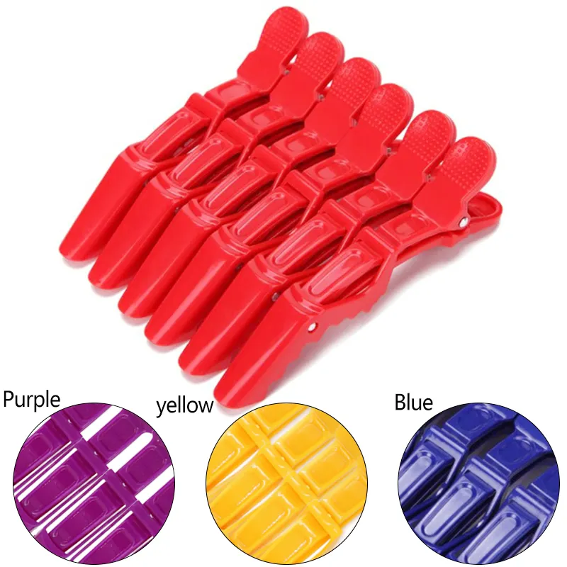 6pcs/lot Plastic Hair Clip Hairdressing Clamps Claw Hair Section Clips Grip Cutting Barbers For Salon Hair Styling Accessories