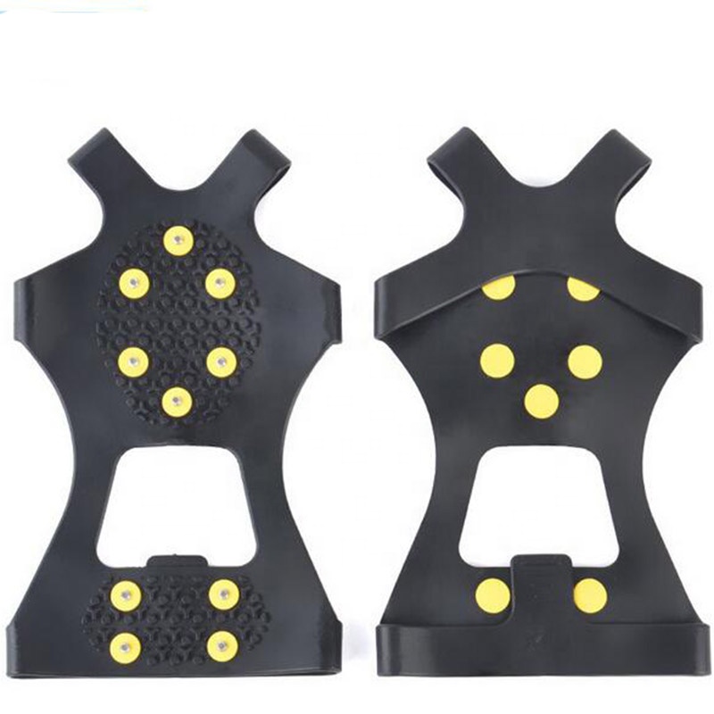2* 10 Stud Anti Slip Snow Ice Climbing Spikes Grips Shoes Cover for outdoor camping