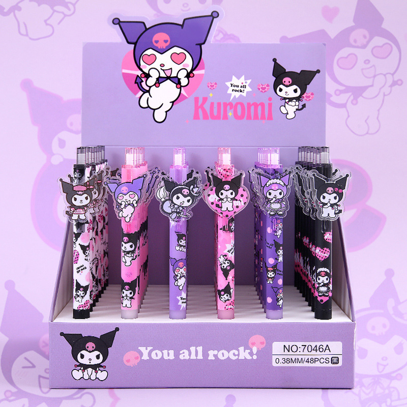48 шт. Kawaii Sanrio 0,5 мм нейтральная ручка аниме мелодия Kuromi Подпись гелевая чернильная ручка школьные принадлежности канцелярские товары оптом