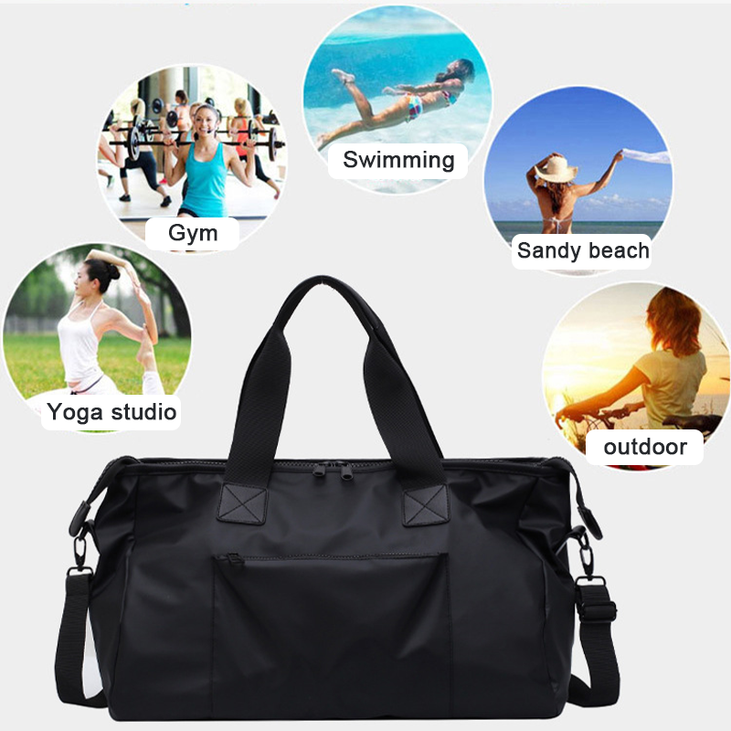 gym bag logo custom high capacity waterproof sports gym bag with shoes compartment and wet pocket