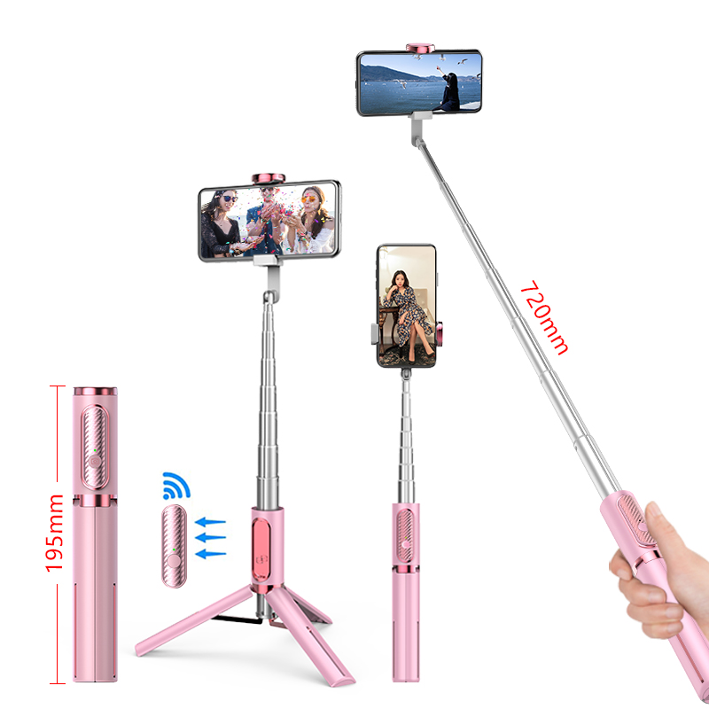 SEAJIC Travel Selfie Stick Mobile Phone Handled Shooting Stand Video Live Tiktok Mini Tripod