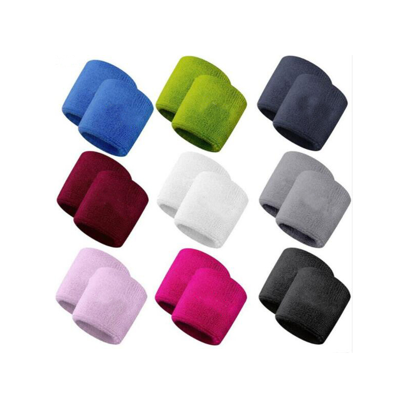 Private Label Custom Cotton Terry Cloth Sport Exercise Tennis Embroidery Sweatband Wrist Sweat Band Brace