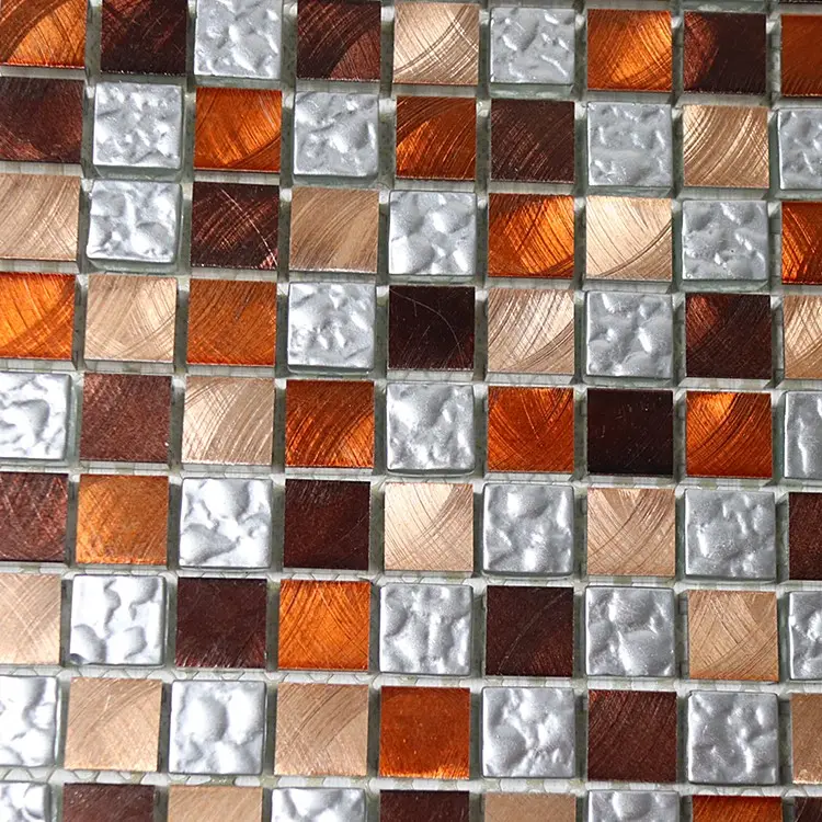 Новая Оригинальная мозаичная плитка из алюминиевого сплава и хрустального стекла