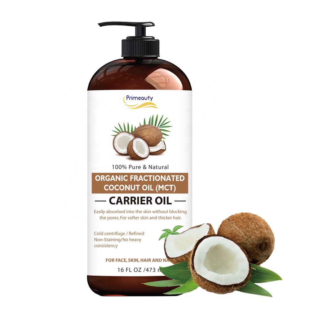 Manufacture Wholesale Bulk Carrier Oil Massage Oil Hair Skin Liquid Pure Fractionated Organic Virgin Cold Pressed Coconut Oil