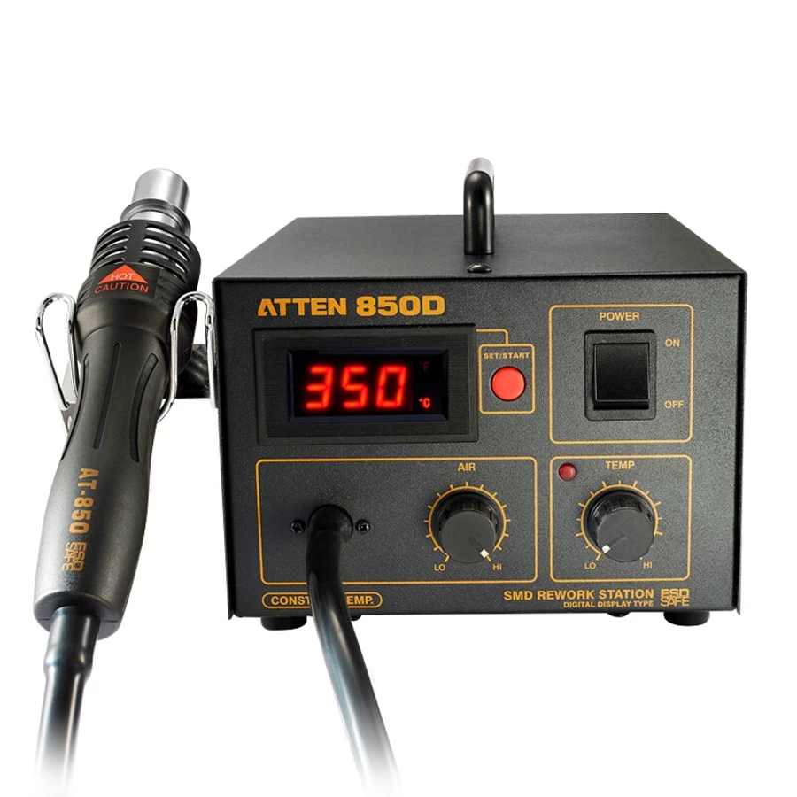 ATTEN AT850D Hot Air Rework Station with accurate and stable temperature ESD safe suitable for QFP PLCC SOP BGA etc