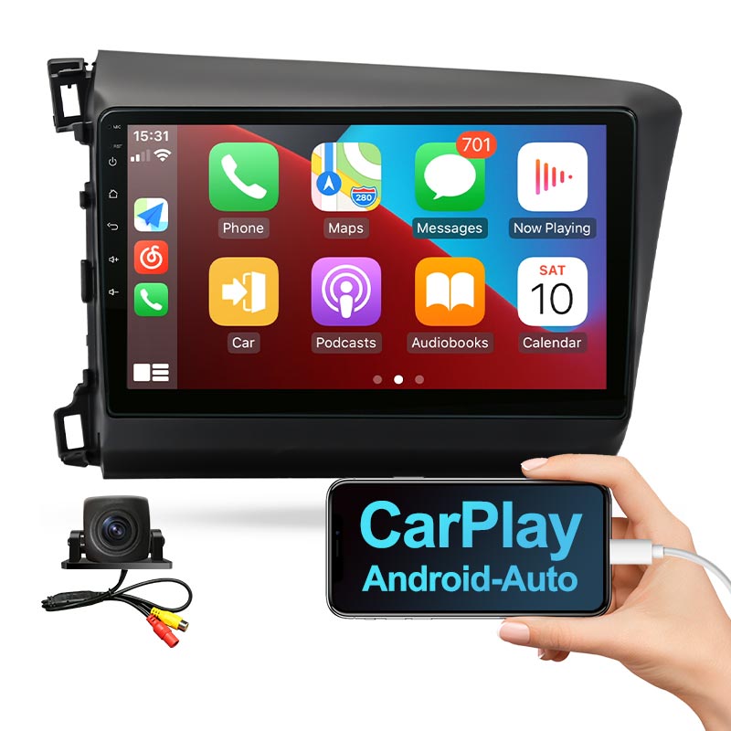 Car Radio Android 10.0 QLED Screen For Honda Civic 2012-2015 Auto Stereo Multimedia Navigation Video Player GPS Carplay No 2din