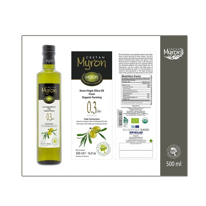 Лидер продаж, бутылки высокого качества для оливкового масла cretan myron bio