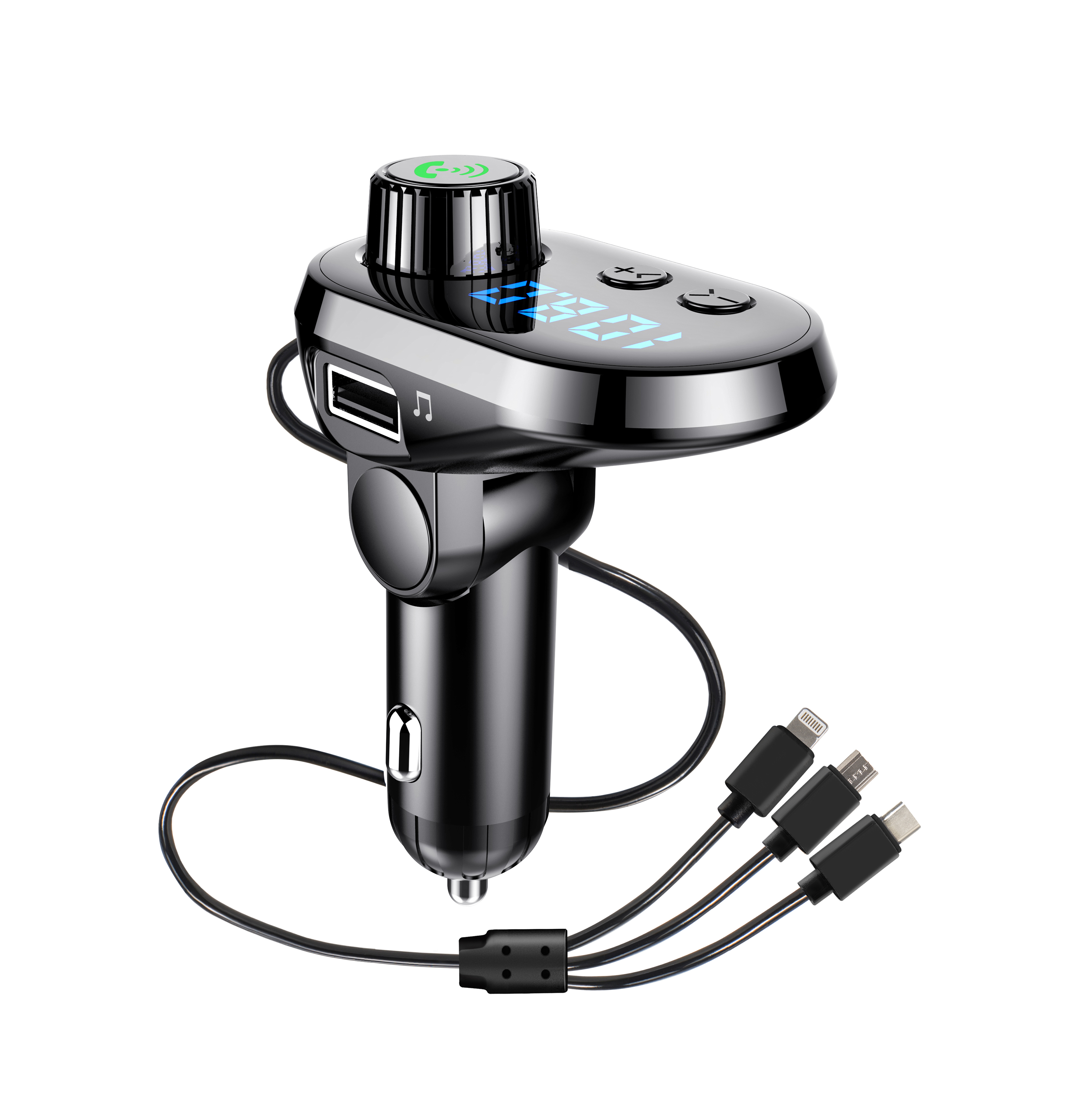 Q15 fast car charger car mp3 player with wireless fm transmitter