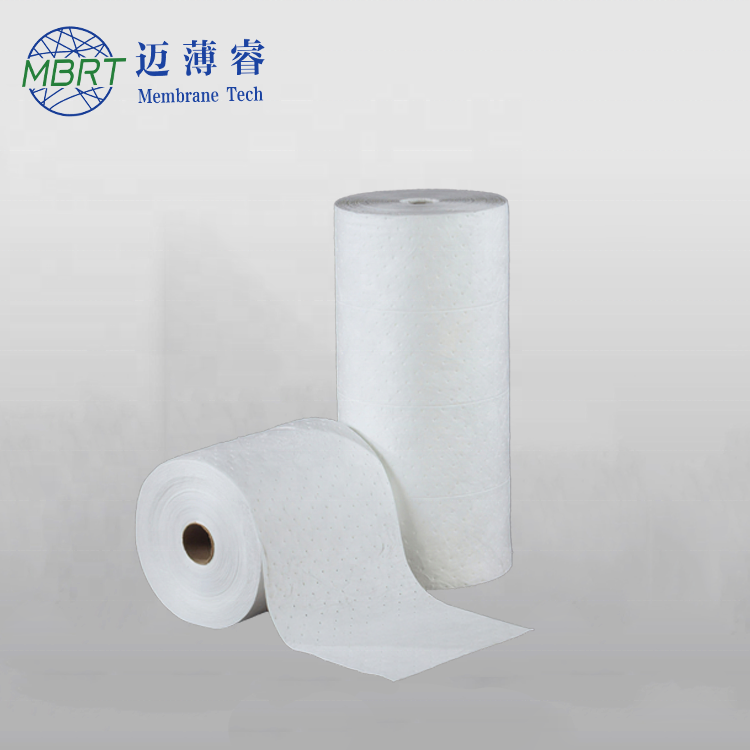 Factory low price 50m length only absorbs oil   oil-based chemical oil only absorbent roll use to isolatre accident area