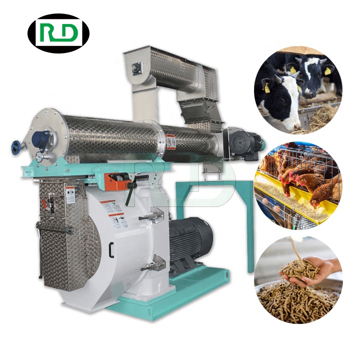 Rongda Animals Feed Pellet Maker Fish Feeds Pellet Making Machine 55kw Poultry Feed Processing Machinery