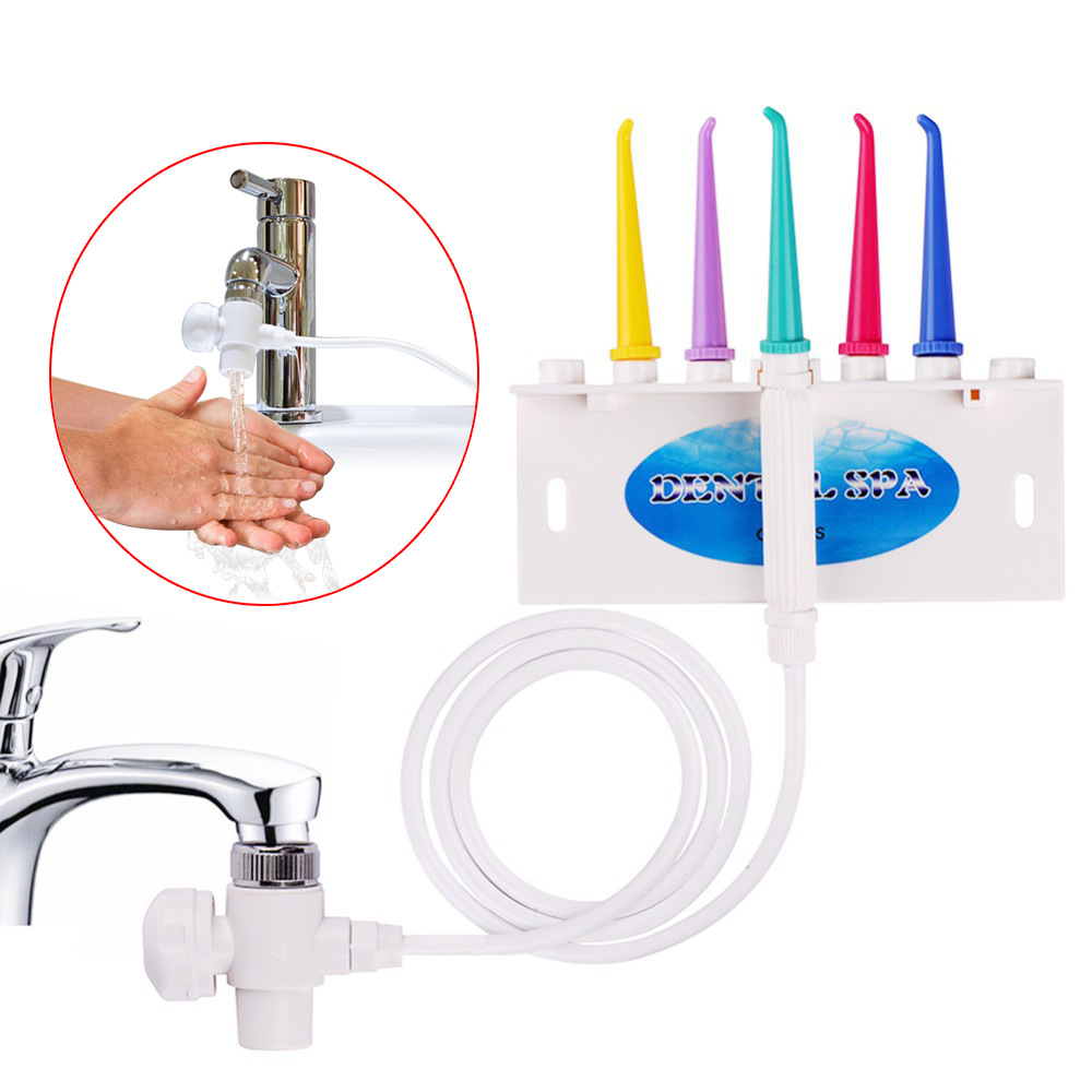 Factory cheap price faucet oral irrigator OEM dental care 5 Nozzles Non-Electric Water Tooth Flosser