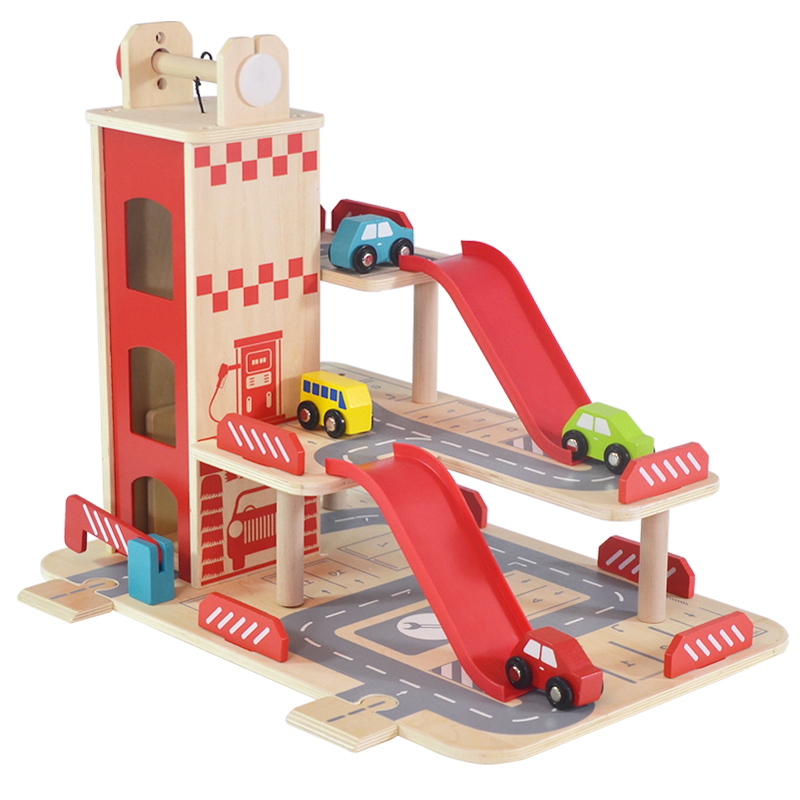 Interesting garage toys, wooden garage toy, parking garage toy