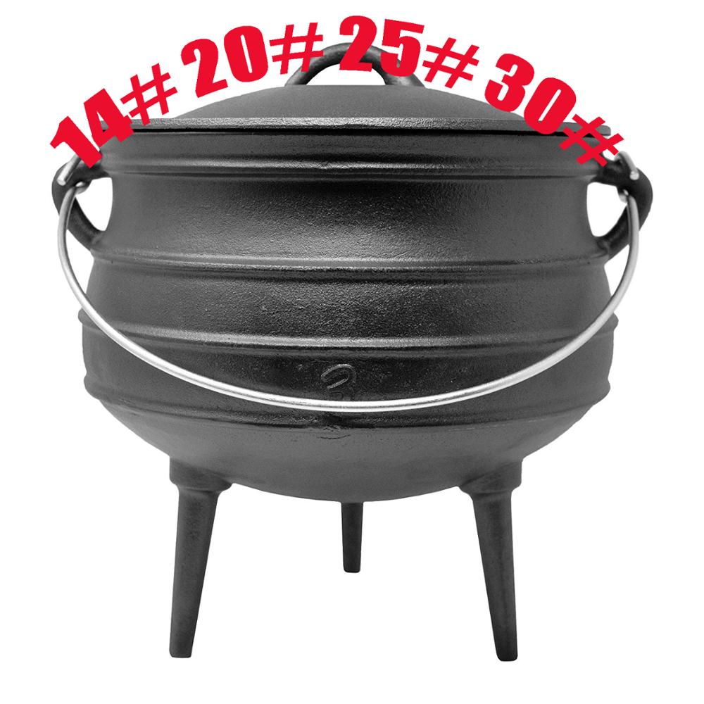 big size 25# South Africa three legged cast iron potjie pot