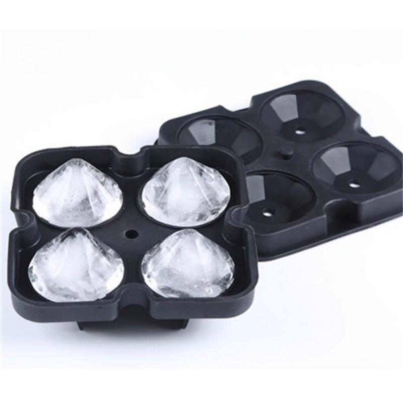 For Party Bar 4 Hole Diamond Ice Ball Mold Silicone Ice molds High Quality Food Grade Silicone Custom Reusable Ice Cubes Mold