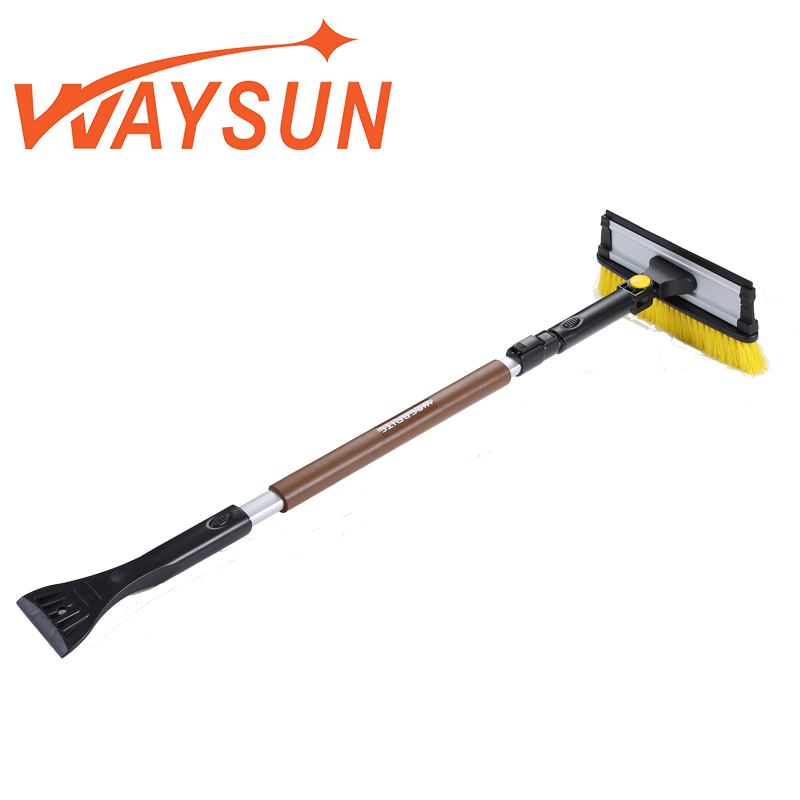 Популярная съемная телескопическая щетка для снега WAYSUN с мягкой щетиной и распылением алюминиевых труб