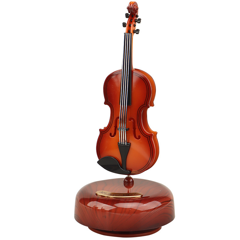 Abs Small Musical Instruments Rotate Music Box Toy Violins for Children 30 Note Music Box